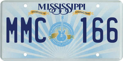 MS license plate MMC166
