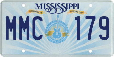 MS license plate MMC179