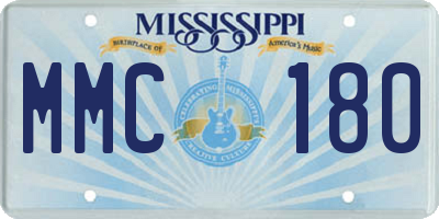 MS license plate MMC180