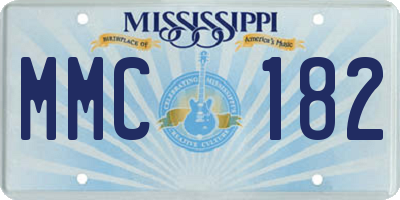 MS license plate MMC182