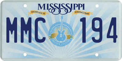 MS license plate MMC194
