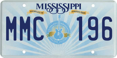 MS license plate MMC196