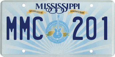 MS license plate MMC201