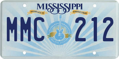 MS license plate MMC212