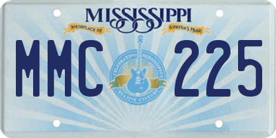 MS license plate MMC225
