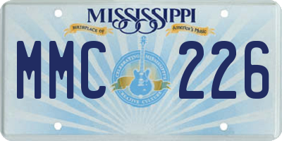 MS license plate MMC226