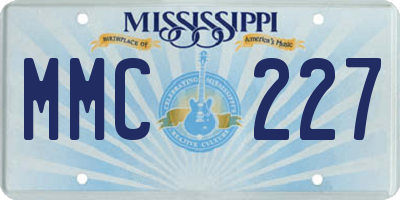 MS license plate MMC227