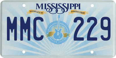 MS license plate MMC229