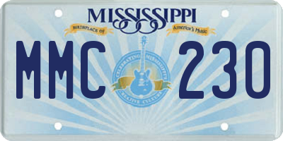 MS license plate MMC230