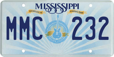 MS license plate MMC232