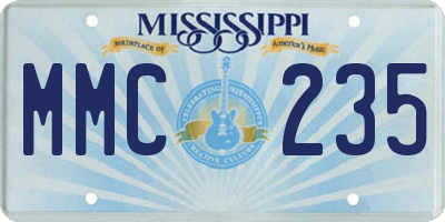 MS license plate MMC235