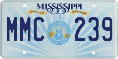 MS license plate MMC239