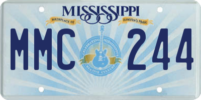 MS license plate MMC244
