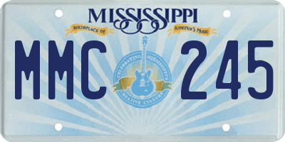MS license plate MMC245