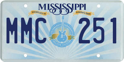 MS license plate MMC251