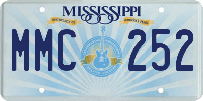 MS license plate MMC252