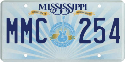 MS license plate MMC254