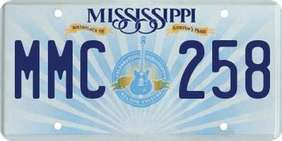 MS license plate MMC258