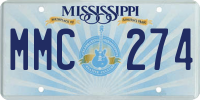 MS license plate MMC274