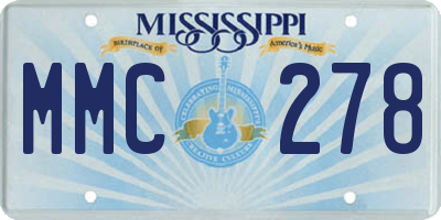 MS license plate MMC278