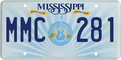 MS license plate MMC281
