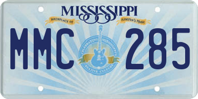 MS license plate MMC285