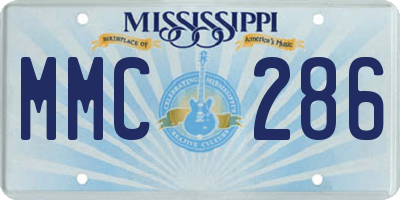 MS license plate MMC286