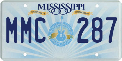 MS license plate MMC287