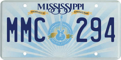 MS license plate MMC294