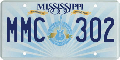 MS license plate MMC302