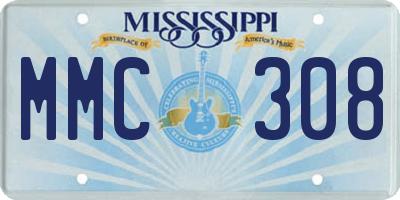 MS license plate MMC308