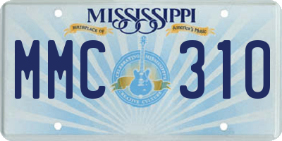 MS license plate MMC310