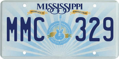 MS license plate MMC329