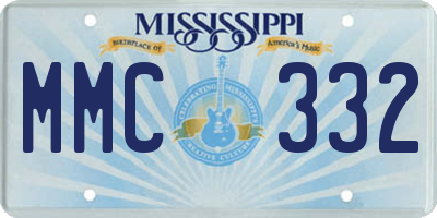 MS license plate MMC332