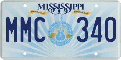 MS license plate MMC340
