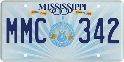 MS license plate MMC342
