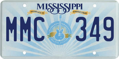 MS license plate MMC349