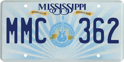 MS license plate MMC362