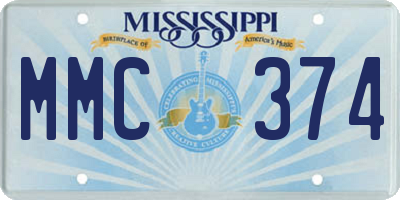 MS license plate MMC374