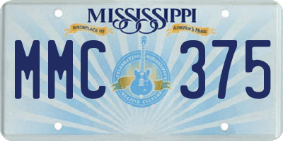 MS license plate MMC375