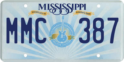 MS license plate MMC387