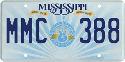 MS license plate MMC388