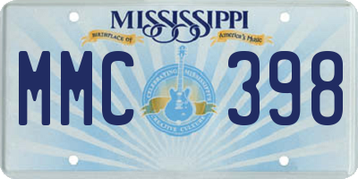MS license plate MMC398