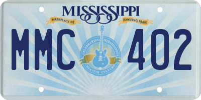 MS license plate MMC402