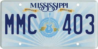 MS license plate MMC403