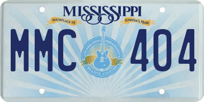 MS license plate MMC404
