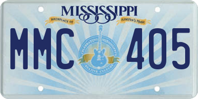MS license plate MMC405