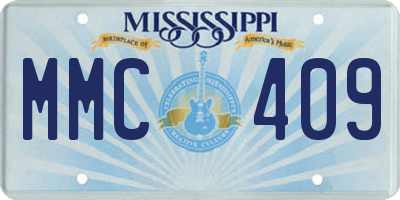 MS license plate MMC409