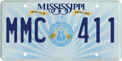 MS license plate MMC411
