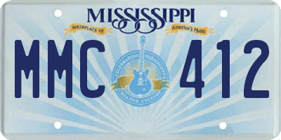 MS license plate MMC412